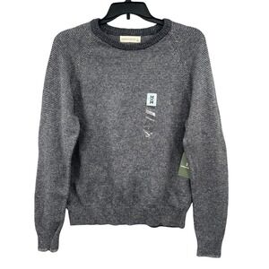 Mutual Weave Mens Large Gray Flecked Crewneck Raglan Sleeve Knit‎ Sweater NWT